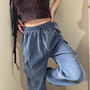 SOLD!! depop :)) ROMWE Blue Elastic Corduroy Joggers || S